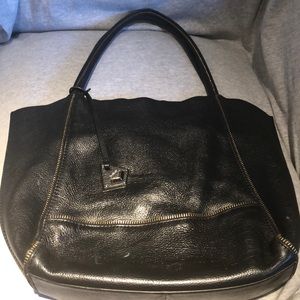 Botkier Black Soho Tote with Zipper Detailing
